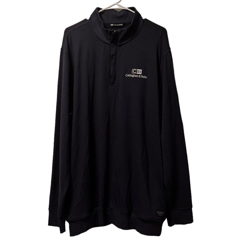 Travis Mathew Sweater Mens Size‎ XL Blue 1/4 Zip Performance Athleisure Golf
